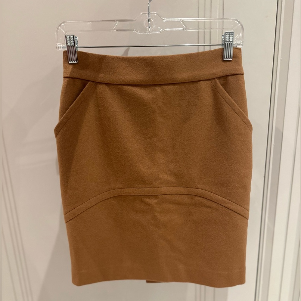 Maison de Reefur Tan Pencil Skirt